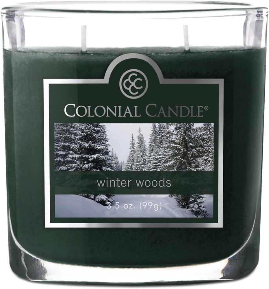 Colonial Candle Winter Woods Scented Jar Classic Small Oval Jar, Green
