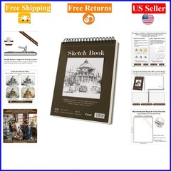 9×12 Spiral Sketch Book – 100 Sheets, Acid-Free Drawing Paper for Artists