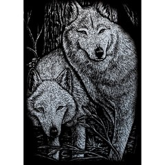 Silver Foil Engraving Art Mini Kit 5X7 Prowling Friends