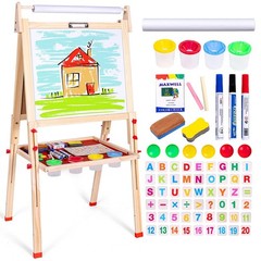 Ragstone Kids Easel Child Easel with Paper roll Double Sized Blackboard Chalk…