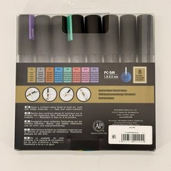 POSCA PC-5M Metallic Acrylic Paint Marker Set 8 Colors Gold Silver Bronze Blue