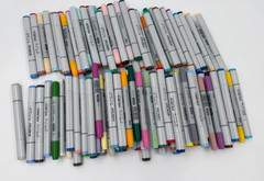 Lot of 108 COPIC Markers-Sketch and Ciao-Assorted Colors + 2 Blenders, PreOwned