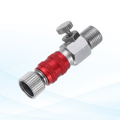 3pcs Red Silver 1/8 Air Brush Connector Adapter Control Valve for Air Brush Hose