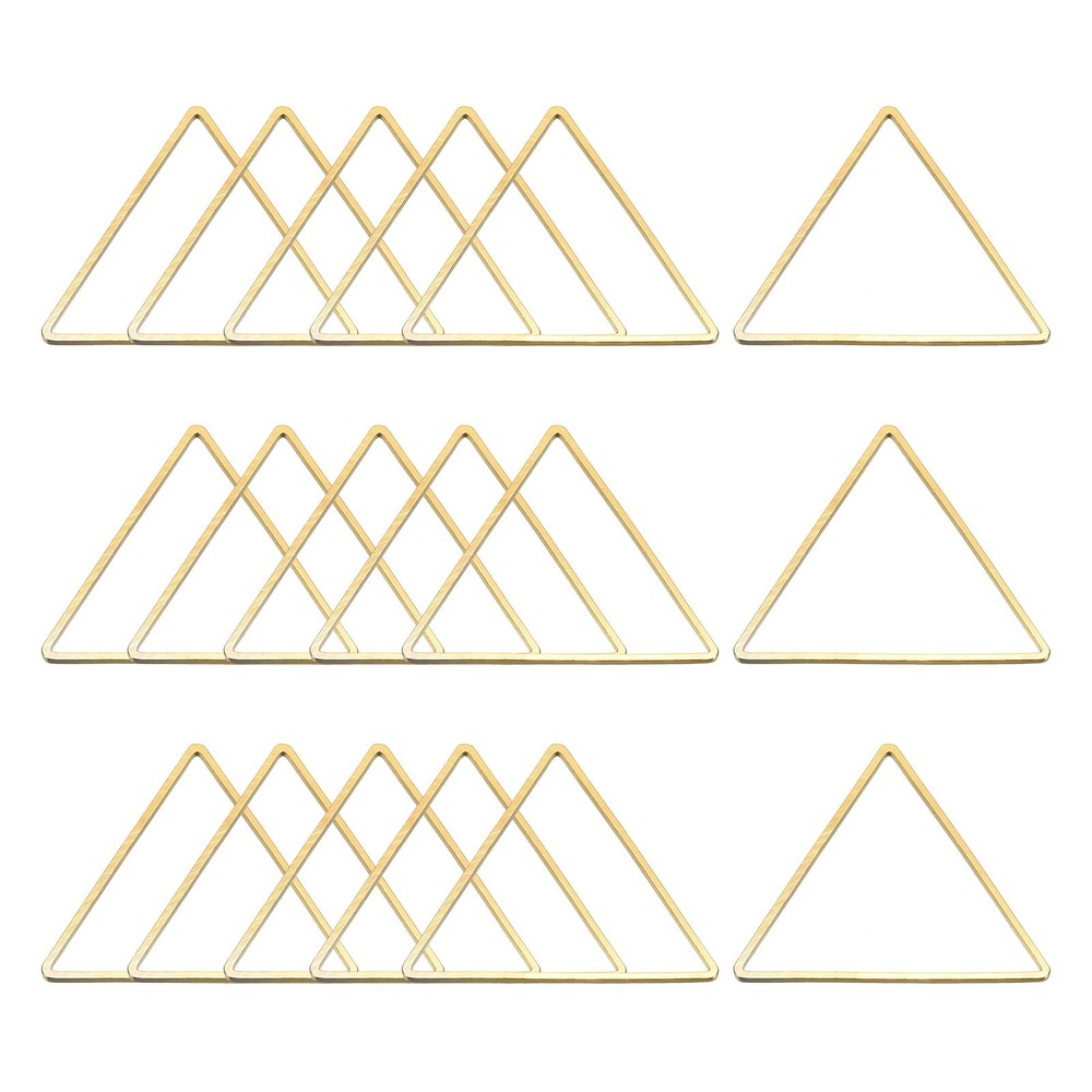 Triangle Earring Beading Hoop Hollow Frame Charm 29mm/ 1.1″ Brass Tone, 50pcs