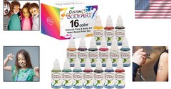 All Skin Types 16 Color Airbrush Face & Body Paint – Water-Based & Blendable