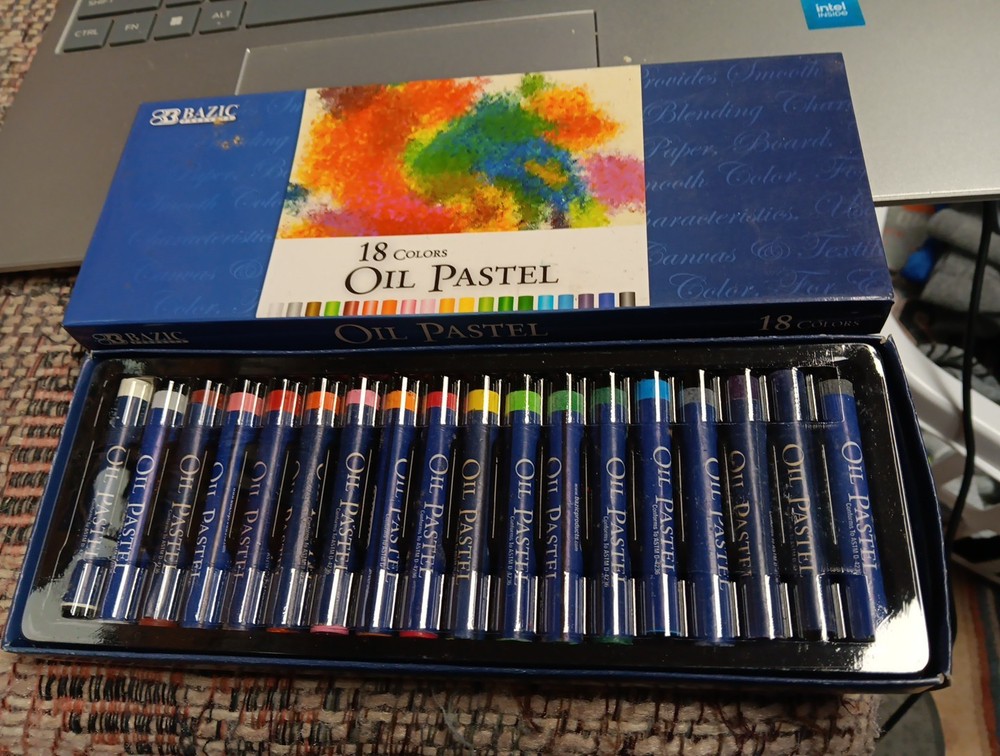 NEW Bazic 18-Pack Oil Pastels Set Assorted Colors drawing sketch