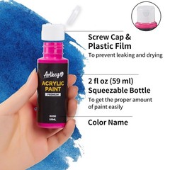 Acrylic Paint Set, 24 Colors 2 oz/59 ml Acrylic Paint Kit for Professional Ar…