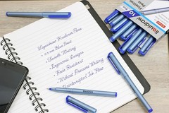 Blue Fineliner Pens – Set of 10 | Fine Point 0.5 mm Tip | Storage Wallet | Co…