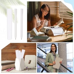 6 Pcs 0.5mm Rollerball Pens, Gel Ink Pens for Gift, White