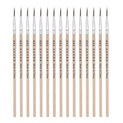30pcs Detail Paint Brushes 14mm Nylon Painting Brush(000#), Wood Color