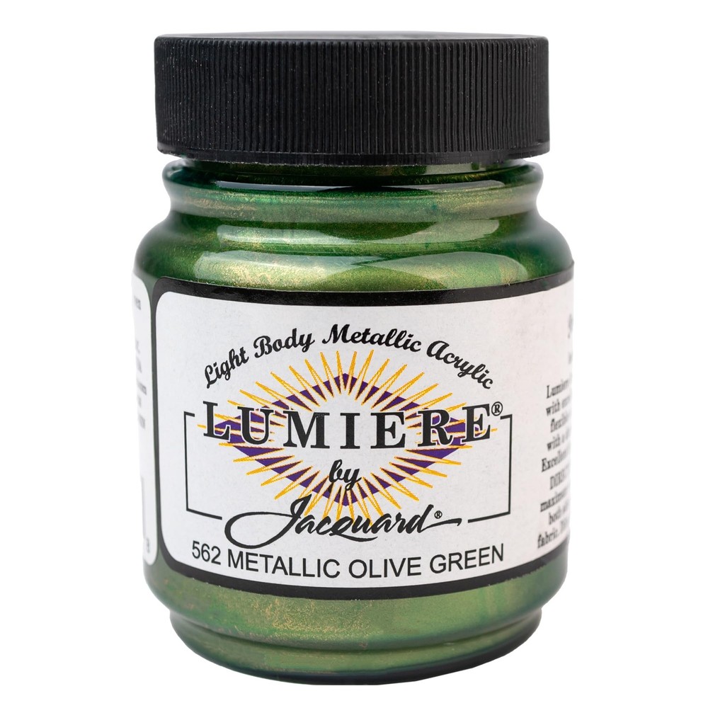 Metallic Olive Green Fabric Paint 2.25oz for Leather, Canvas, Paper, Wood