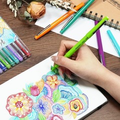 30 Felt Tip Pens, 0.7mm Medium, Water-Based, Smooth Writing
