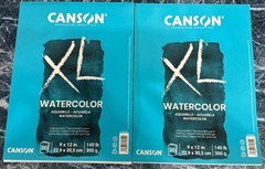 Canson XL Series Watercolor Pad, Heavyweight White Paper, 30 Sheets X 2