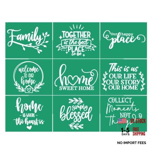 Self Adhesive Silk Screen Stencils – Farmhouse Family Welcome Home – Happy Place