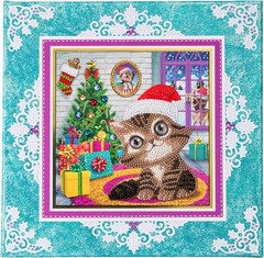 CraftBuddyUS CCK-XM35: ” Cozy Kitten” Crystal Art Card 18 x 18 cm