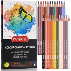24 Colors Professional Colour Charcoal Pencils Drawing Set Skin Tone Pencils New