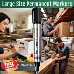 SELEAD Markers Black Red Blue Green Fine Tip 12pk