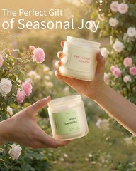 M&SENSE White Gardenia Scented Candle, 11.6oz Natural Classic,