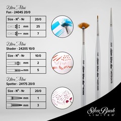 6 PCS Silver Brush UMS2460S Ultra Mini Basic Miniature Detail Short Handle