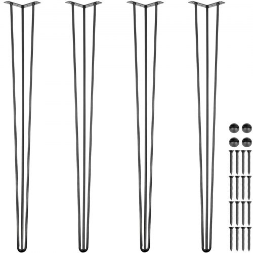 Hairpin Table Legs 36 in Black Set of 4 Desk Legs 220 lbs Load Capacity Each…