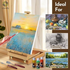 CONDA Premium Wooden Sketch Box Easel – 11.14 x 15.35 x 3.66 inches, Wood