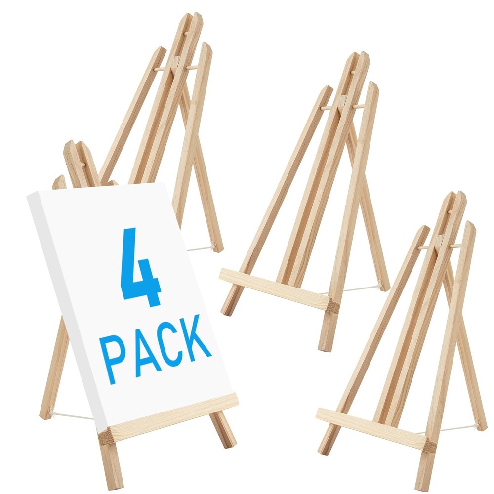 Falling in Art 16 Inch Wood Easel Stand, Tabletop Display Stand natural