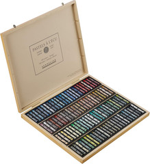 Extra-Soft French Pastel Full Stick for Professional Landscape Artists Wooden Bo