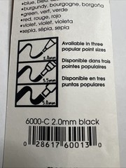 Marvy Uchida 6000 Calligraphy Pen Black 2.0 Size Acid Free Non Toxic Water Based
