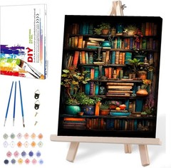 Paint by Numbers for Adults with Framed Canvas-with Wooden Easel,Paint by Number