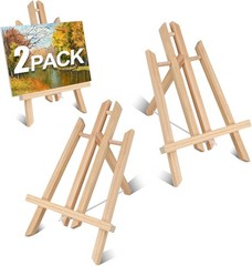 2PCS 12 Inch Wooden Tabletop Easel Stand For Painting Art Display Crafts