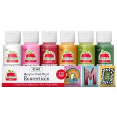 Acrylic Craft Paint Matte Finish 2 Ounce Bottle 12 Color Set Artist Supplies
