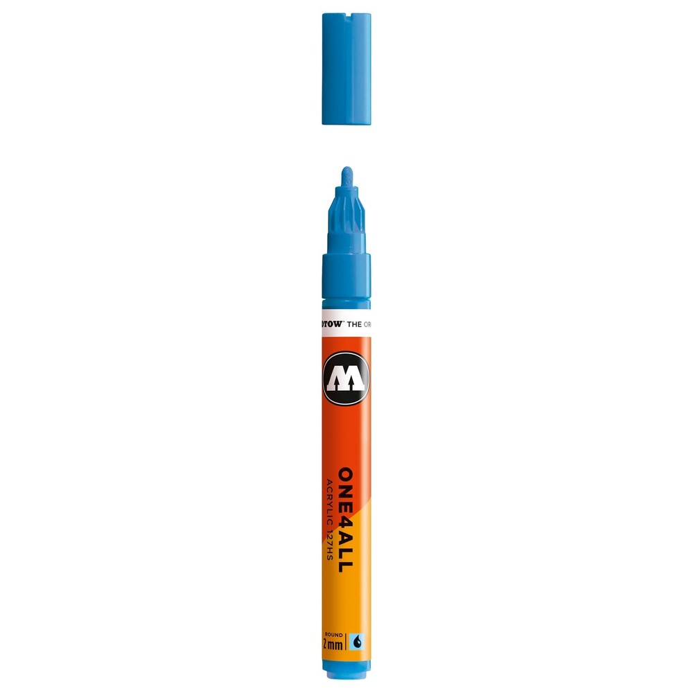 Molotow ONE4ALL Acrylic Paint Marker, 2mm, Shock Blue Middle, 1 Each (127.205)