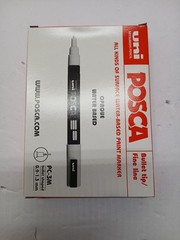 Uni Posca PC-3M Black Paint Marker Pens Fabric Glass Metal Marker .9-1.3 mm 6 Pc