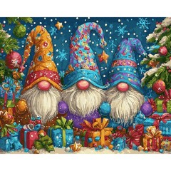 Adbrain Winter Gnomes Paint by Number Kit