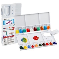 White Watercolor Palette with 20 Wells and 5 Mixing Areas Paint Tray