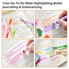 12-Pack Bible Highlighters No Bleed -Vibrant Pastel Colors Aesthetic Twist-Up