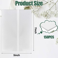 150 PCS PreFolded Vellum Jackets Fits 5×7 Inch Invitations White Translucent