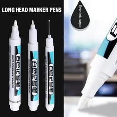1X White Paint Marker Pen Waterproof Bike Car Tyre Tire Marker Permanent Pens@