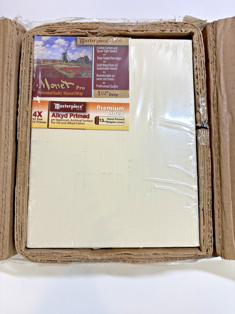 Masterpiece Z1MY-0709 Monet Pro 1.5″ Deep Belgian Linen 7″x9″ Canvas 12 oz