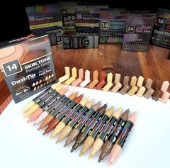 Acrylic Paint Pens 14 Skin Tone Colors Non Toxic Dual Tip for Art Projects