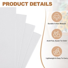 Canvas Boards for Painting, 16×20″ Cotton Canvas Panels(White, Pack of 5)
