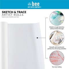 Bee Paper 18 X 20 Yds Sketch And Trace Roll, White Kitchen