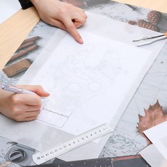 Tracing Paper Roll 12in x 25yd, White Trace x Translucent