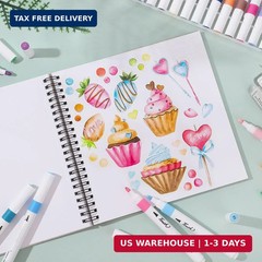 50 Sheets Marker Paper Pad, 7.6×7.6 Inch Bleedproof Art Sketch Pad, 73lb/120gsm