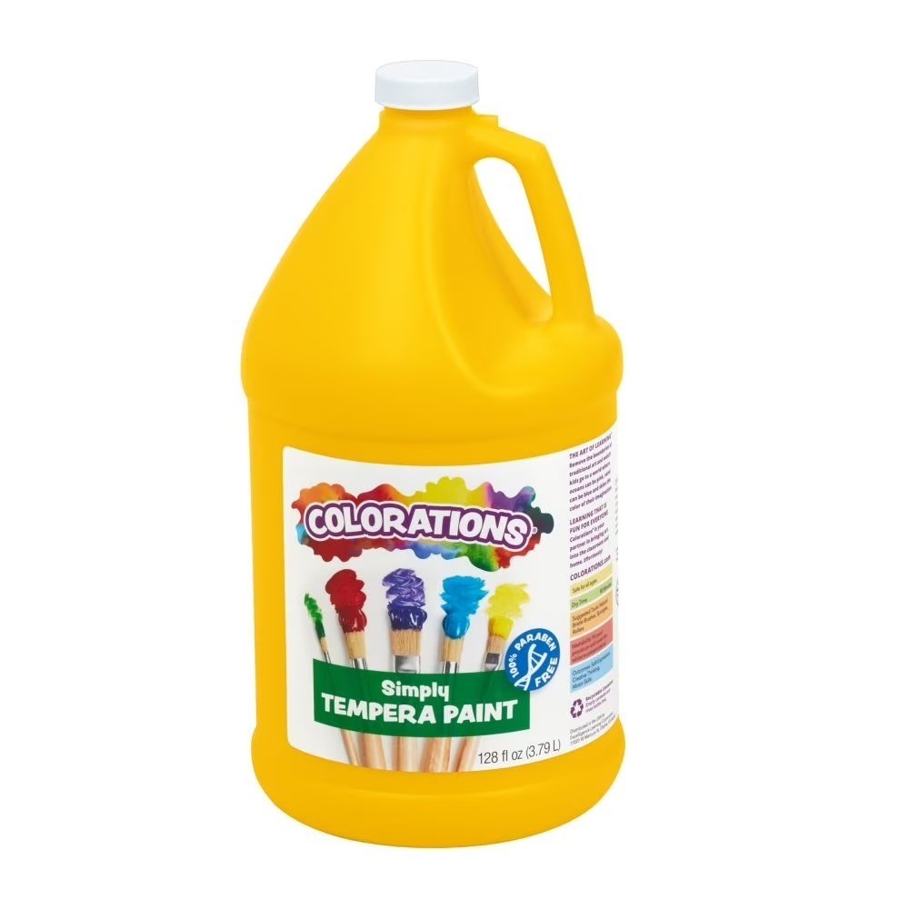Colorations Paraben-Free Simply Tempera Paint – Yellow, 1 Gallon