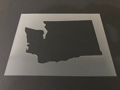 Washington #1 Stencil 10mm or 7mm Thick, States, College, Outline, Crafts