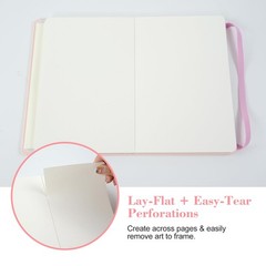 Watercolor Journal 300GSM Fine Grain Art Supplies Wet Media Pad Pink 7x7in
