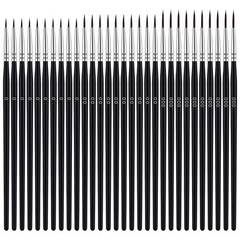 30 PCS Sizes #0 #00 #000 Micro Paint Brush Fine Tip Detail Liner Miniature