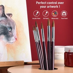 Artist Paint Brushes – Superior Sable Watercolour Brushes Round Point Tip Pai…