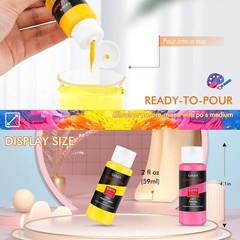 Acrylic Paint Set 24 Colors 12 Brushes for Canvas Crafts DIY Art Projects